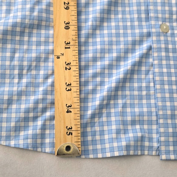 Vineyard Vines Men Performance Classic Fit Tucker Shirt Blue Gingham Check 4XT - Picture 7 of 9